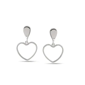 SILVER HEART POST EARRINGS #SWY-18108SIL (AF12)