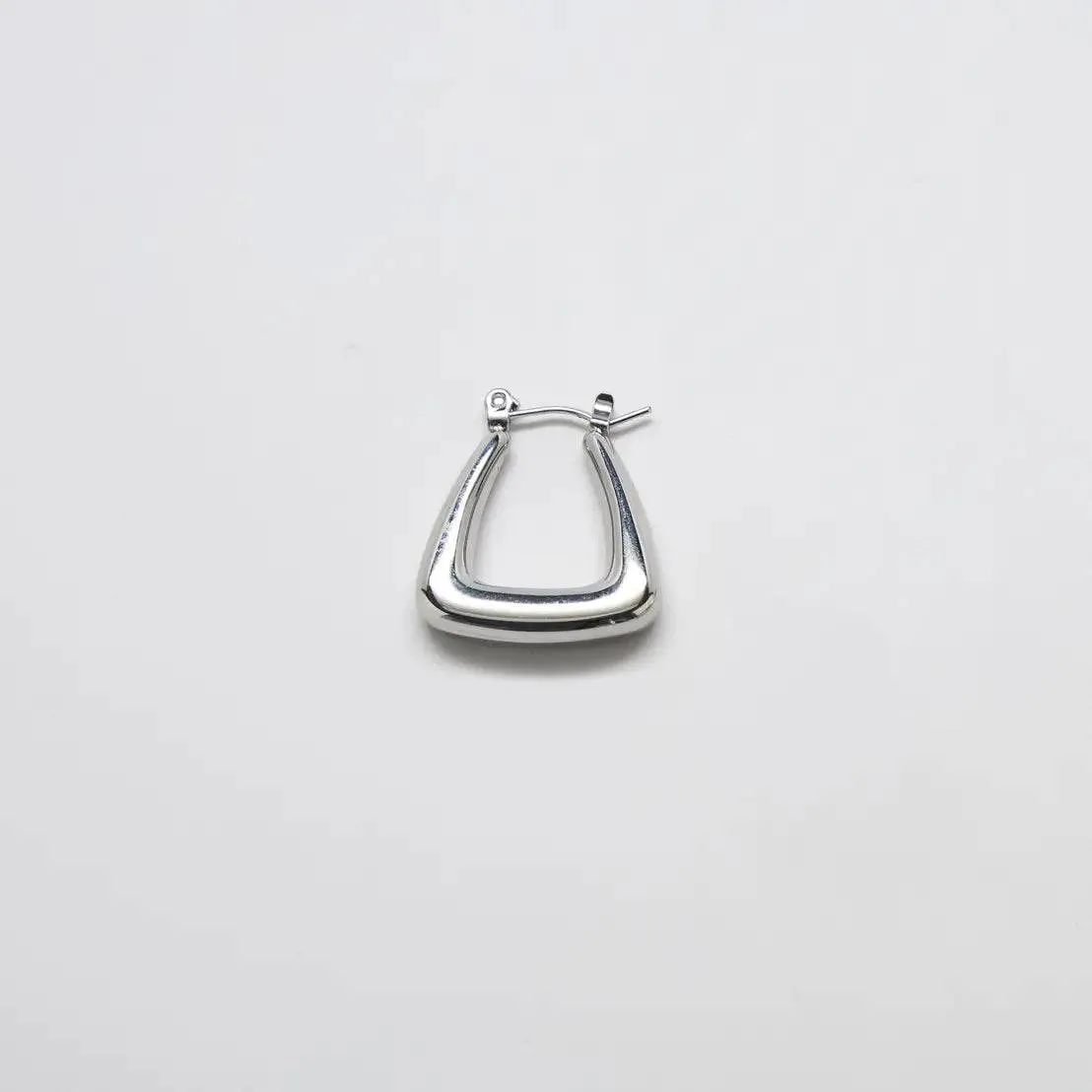 Silver Triangle Hoop Earrings