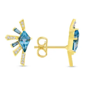 Silvia Swiss Blue Topaz  Earrings