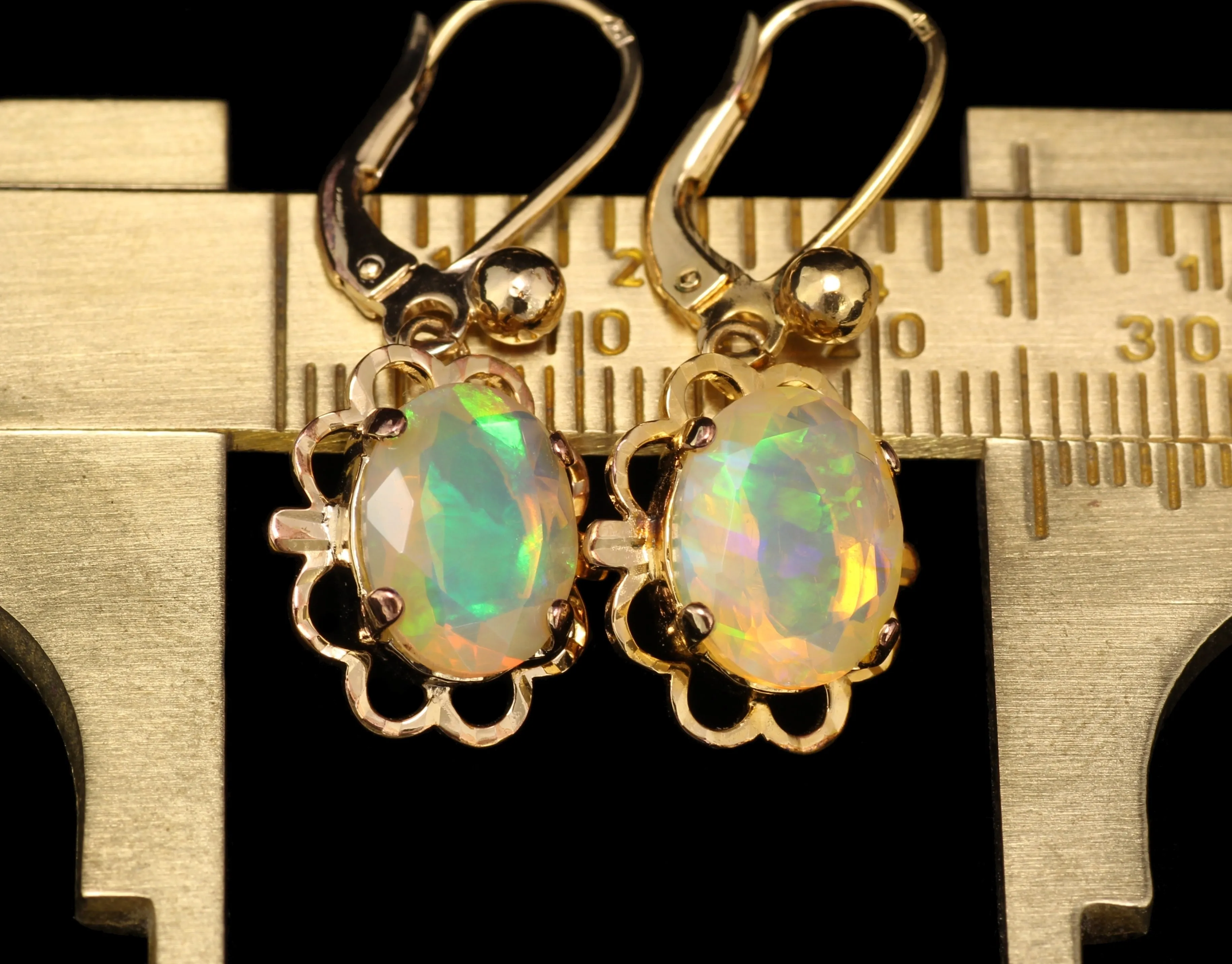 Simone - Vintage Ethiopian Opal Earrings with Leverbacks