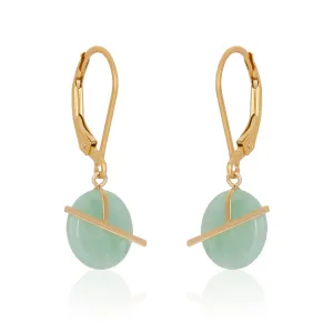 Simply Donut Jade Lever Back Earrings