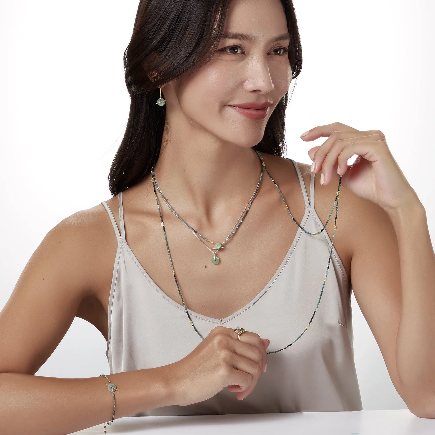 Simply Donut Jade Lever Back Earrings