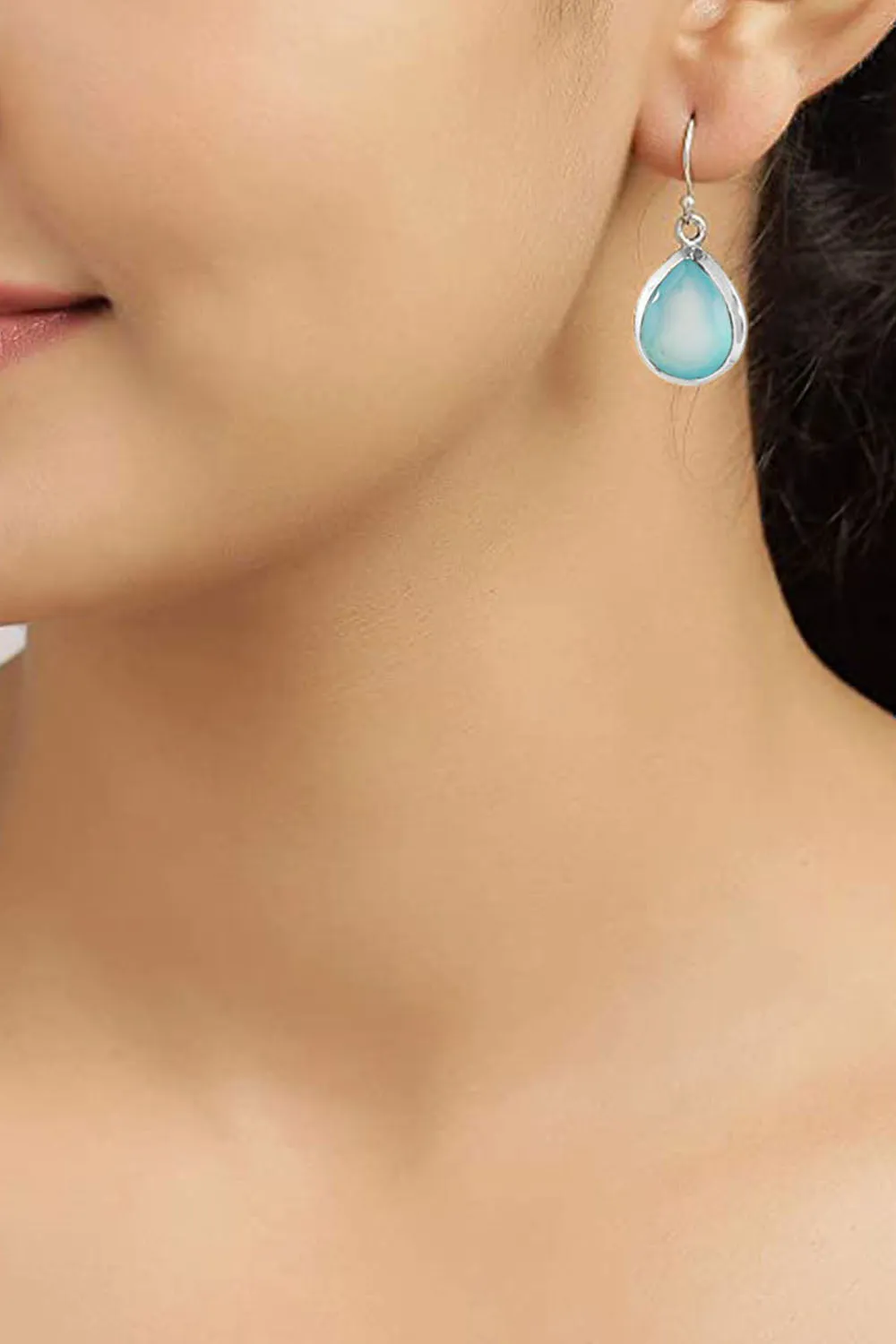 Sivalya Aqua Opal Silver Earrings- Bliss