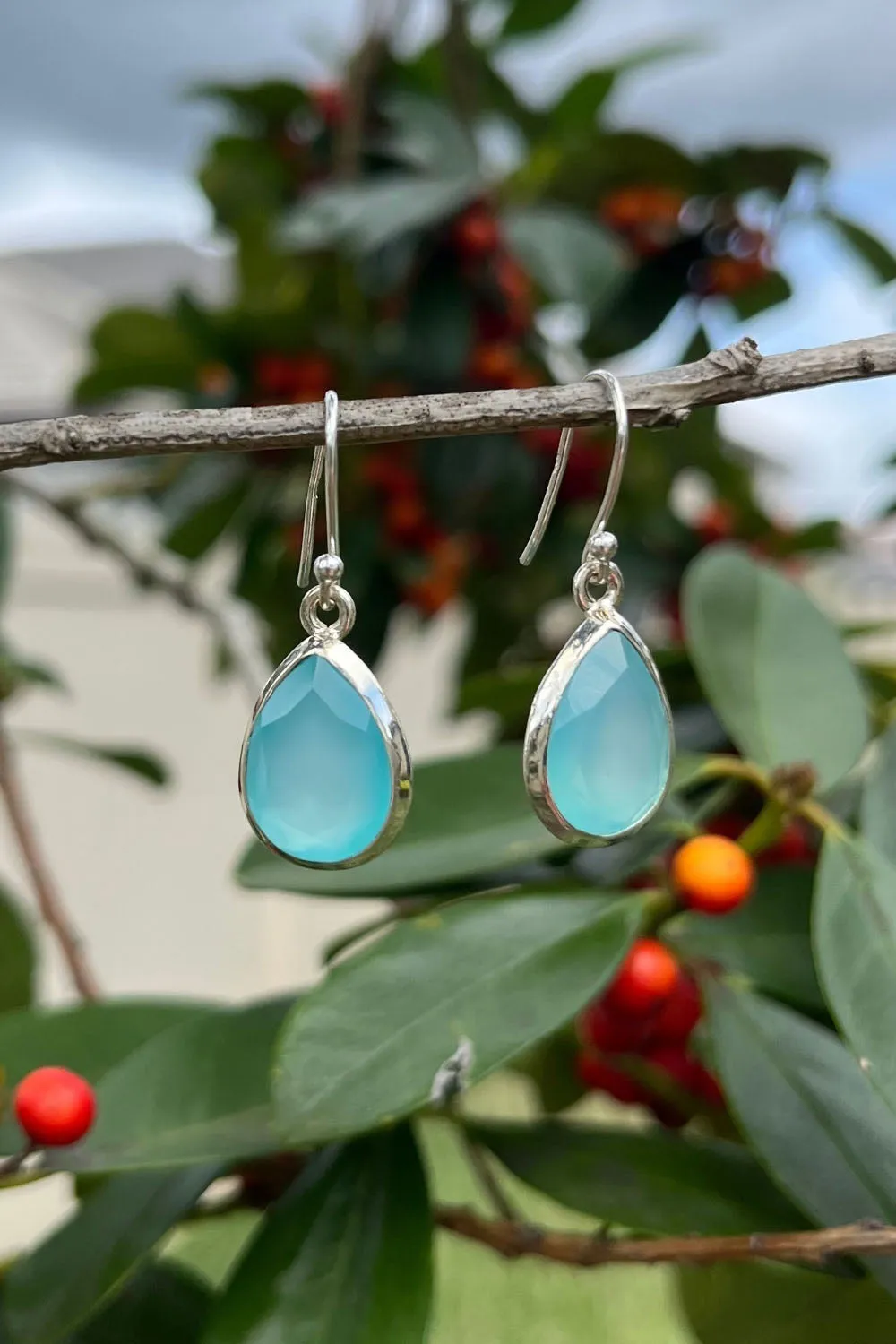 Sivalya Aqua Opal Silver Earrings- Bliss