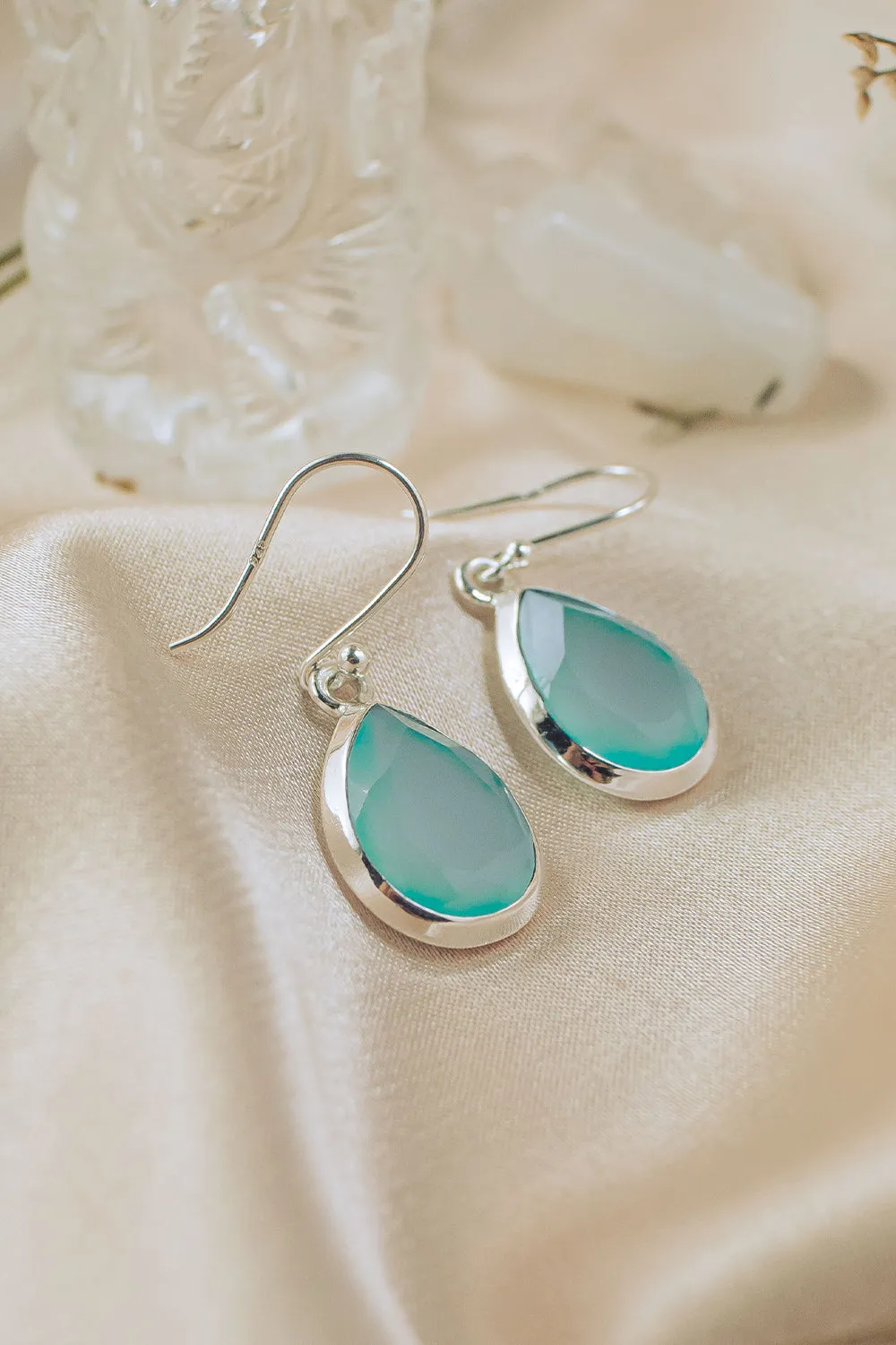 Sivalya Aqua Opal Silver Earrings- Bliss