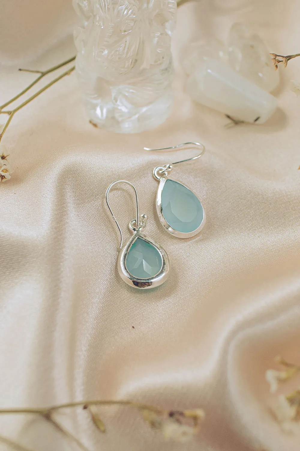 Sivalya Aqua Opal Silver Earrings- Bliss