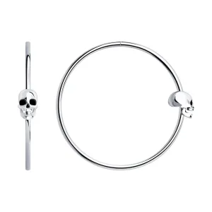 SKLV by SOKOLOV - Skull Hoop Silver Earrings, Medium