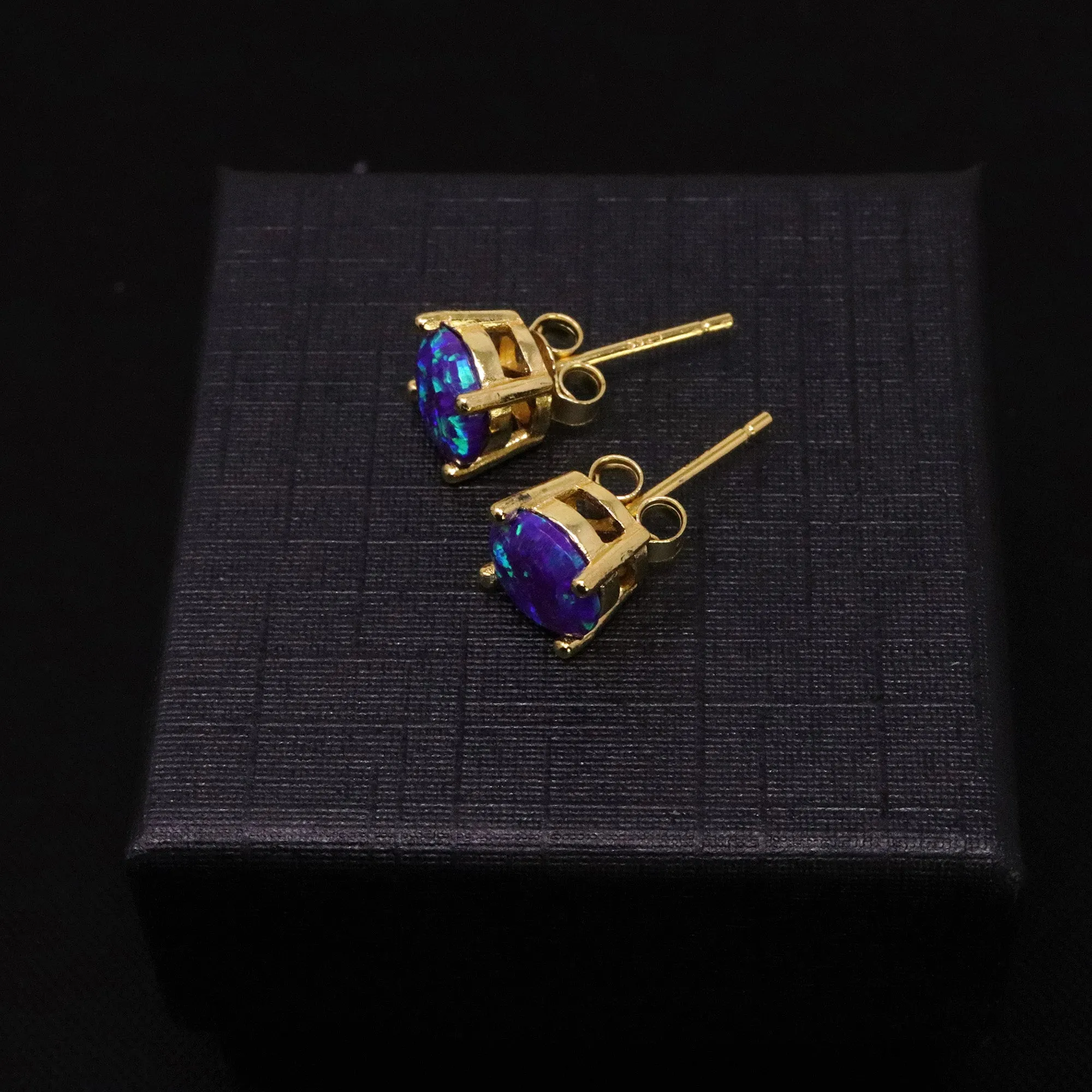 Sleepy Lavender Opal Stud Earrings