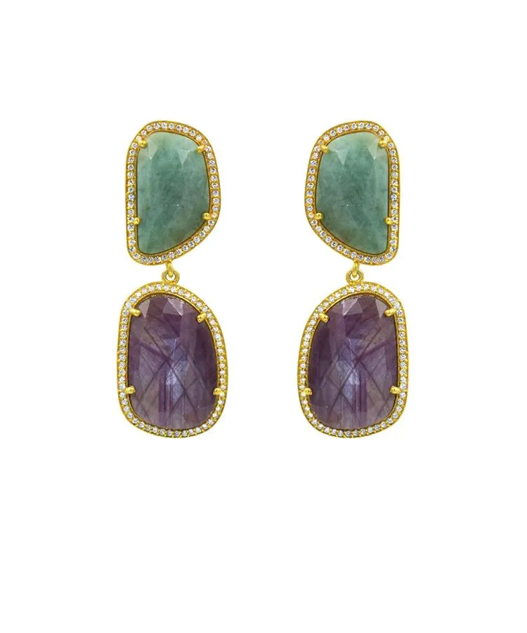 Sliced Sapphire Earrings