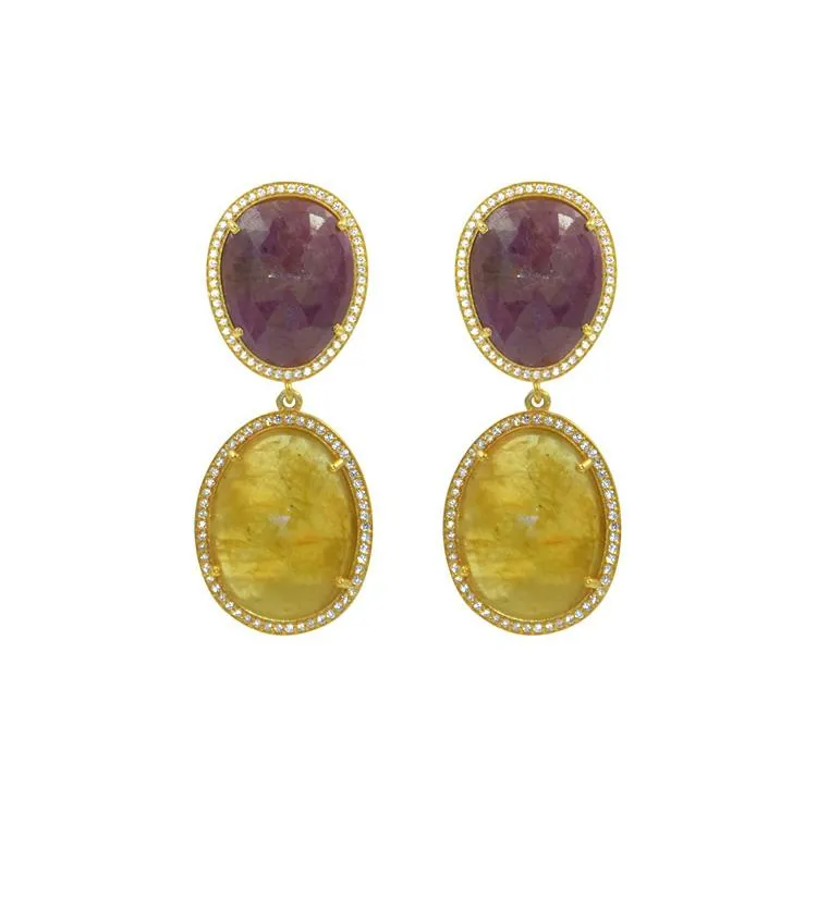 Sliced Sapphire Earrings