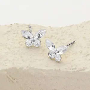 Small Clear Stone Butterfly Stud Earrings for Little Girls | Small Earrings for Young Girls |  646508