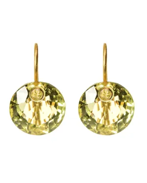 Small Lemon Quartz and Yellow Sapphire Gem Earrings