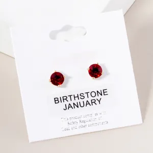 Small Red Stud Earrings | January Birthstone Earrings | Little Girl Earrings | 615891