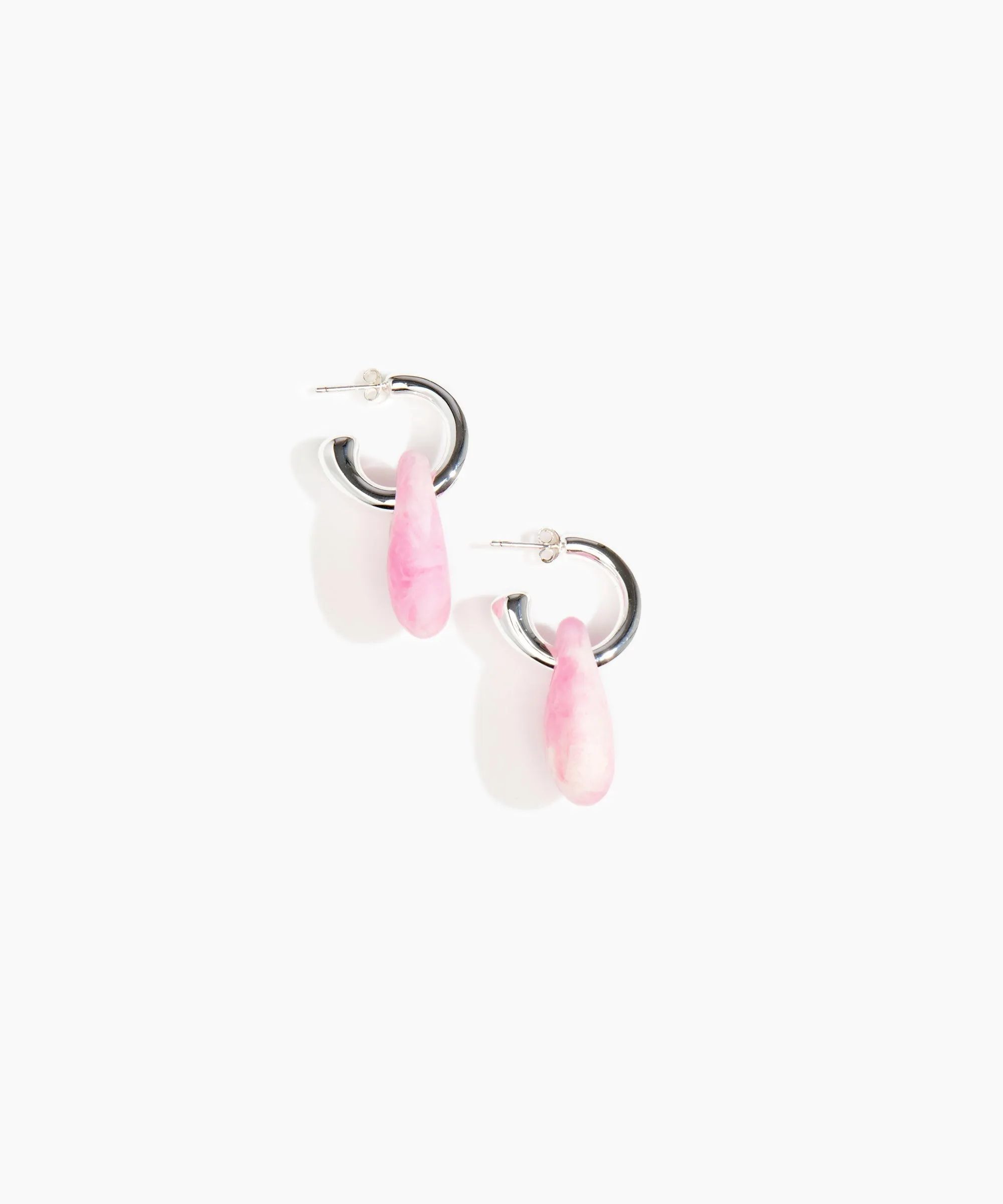 Small Rock Hoop Earrings