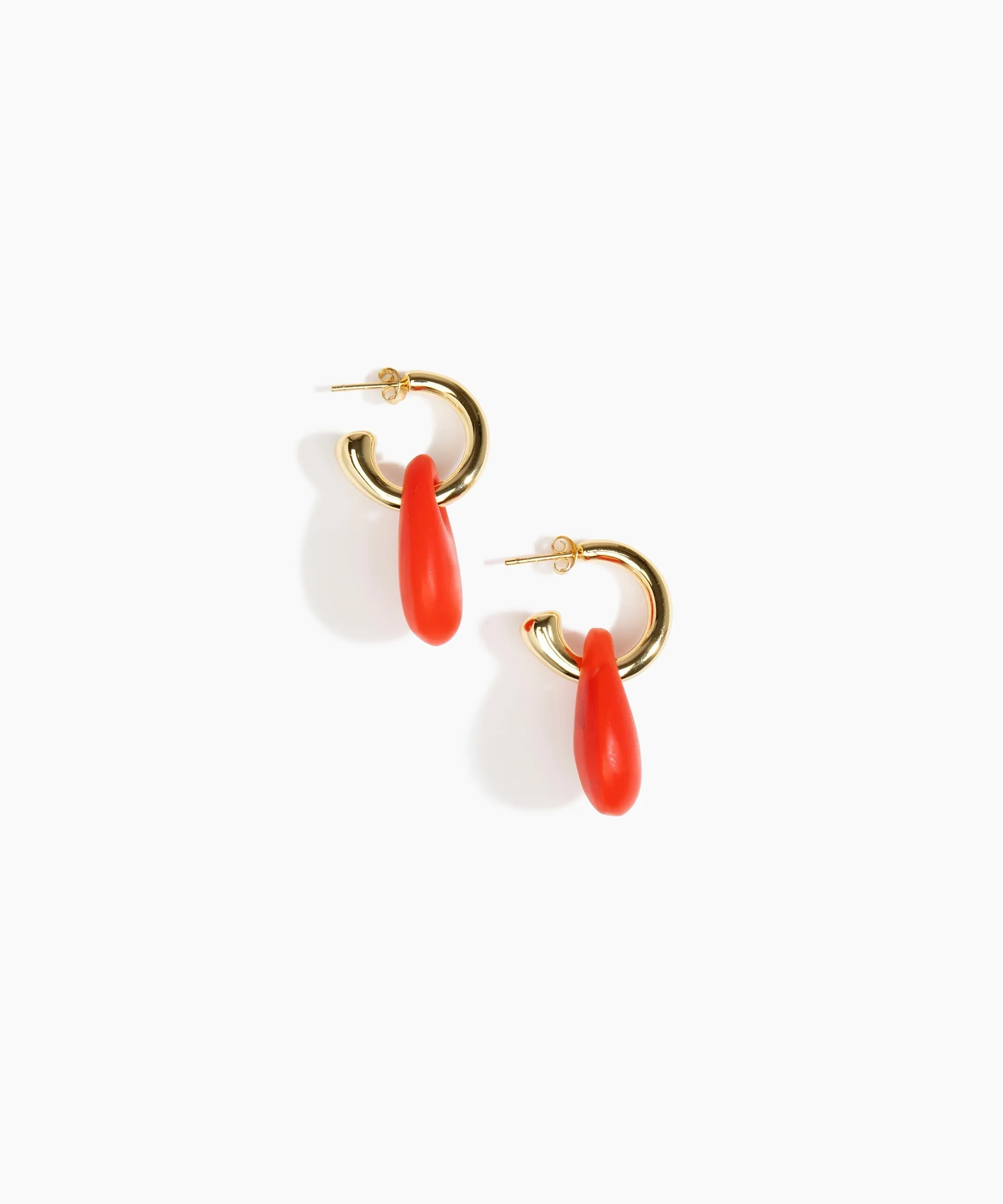 Small Rock Hoop Earrings