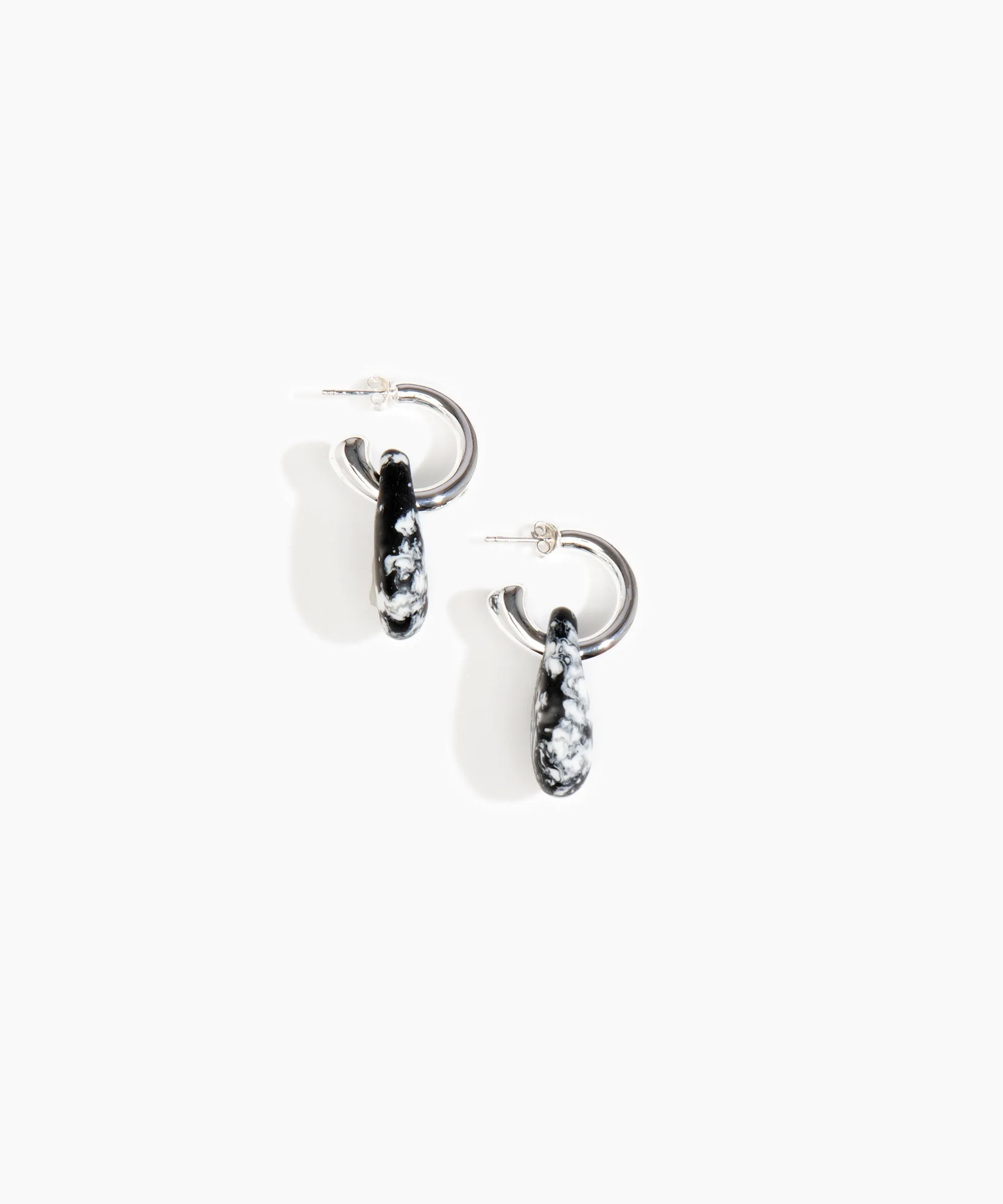 Small Rock Hoop Earrings