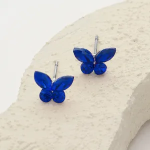 Small Sapphire Stone Butterfly Stud Earrings for Little Girls | Small Earrings for Young Girls |  646512