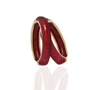 Snakeskin Red Hoop-Eze Earrings
