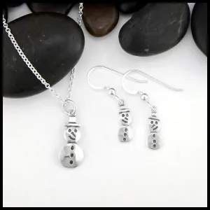 Snowman Pendant and Earring Set