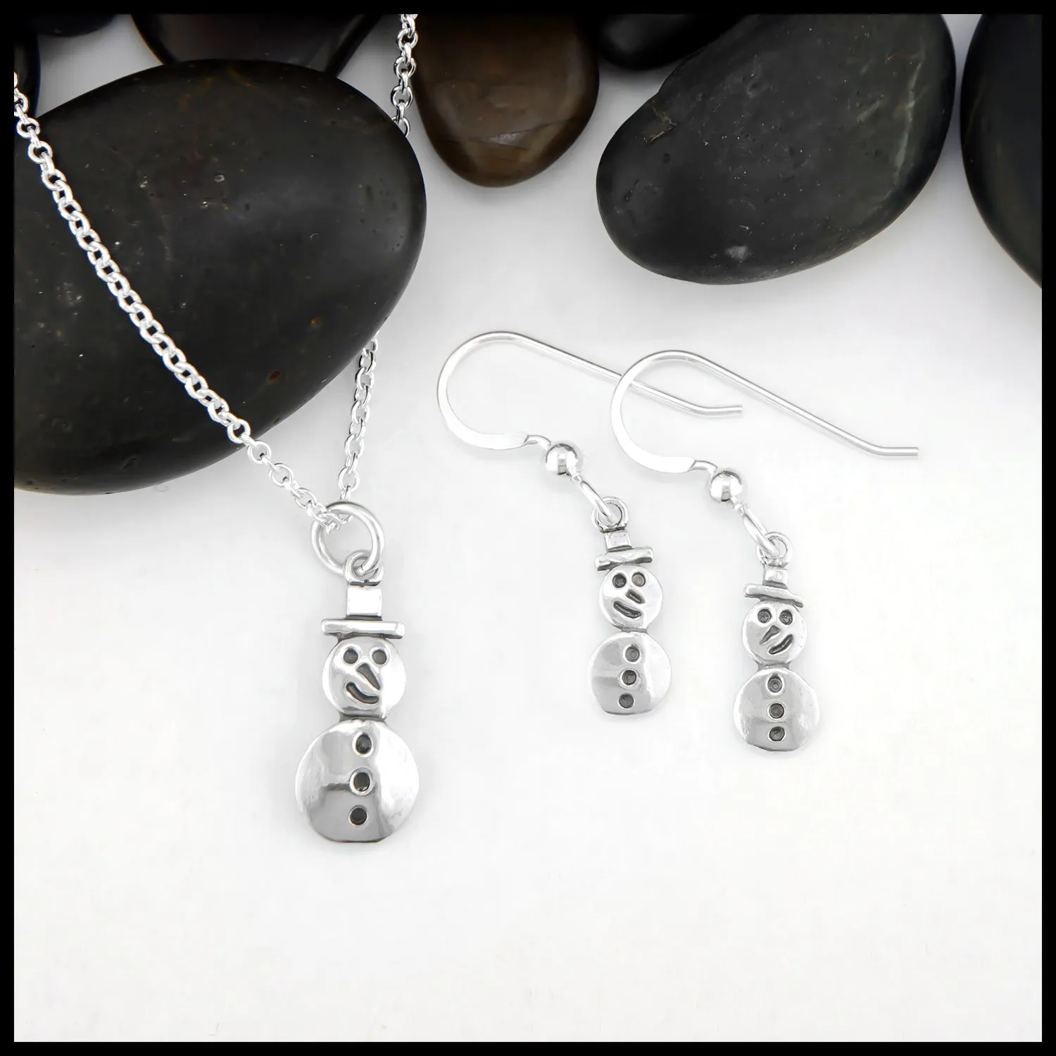 Snowman Pendant and Earring Set