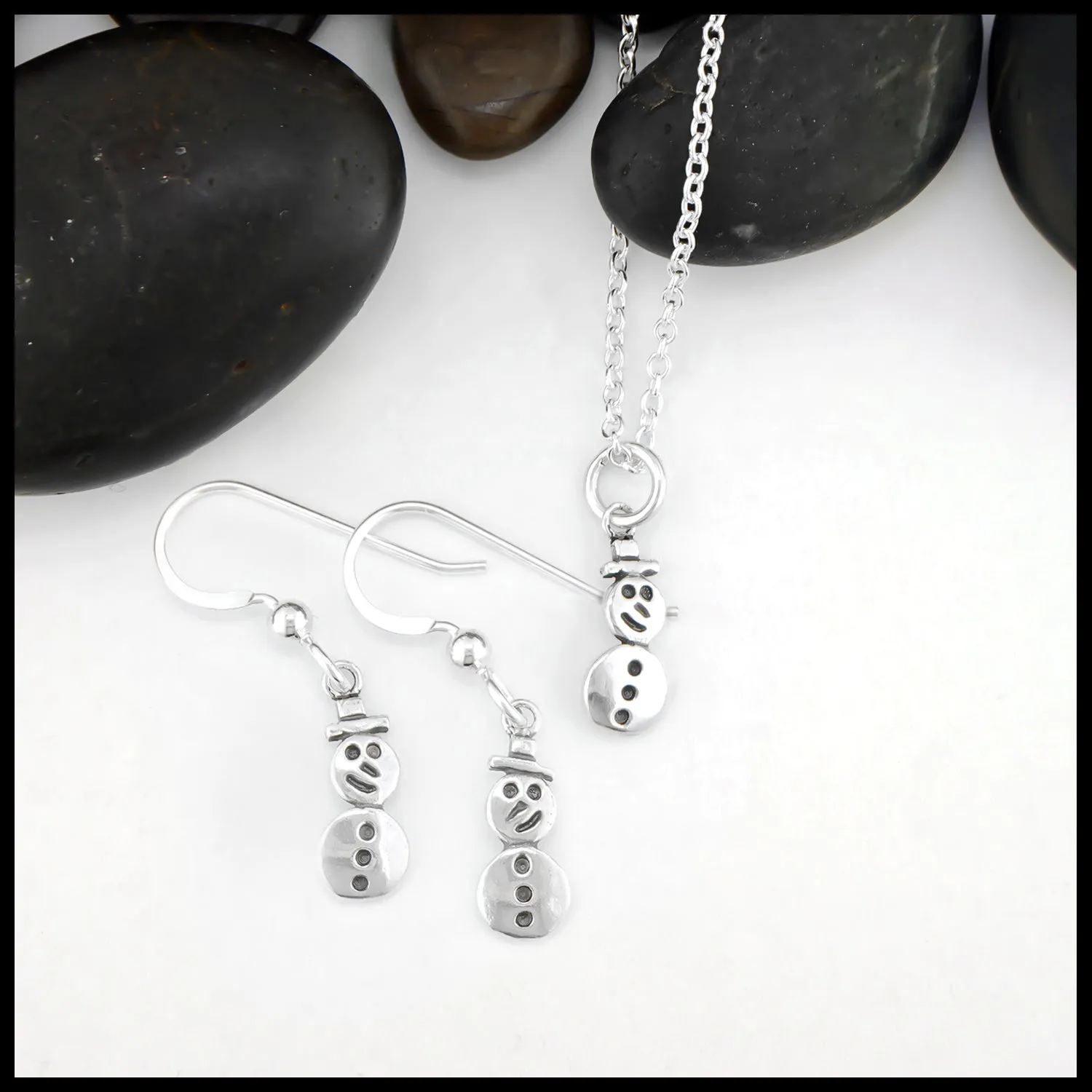Snowman Pendant and Earring Set