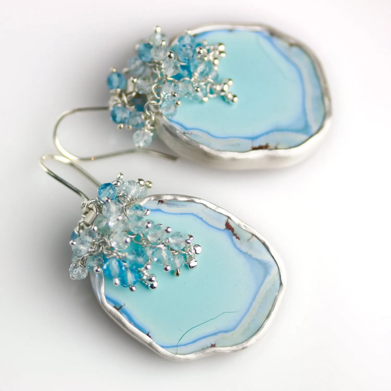 SOLD Lavender Turquoise Draped with Blue Topaz