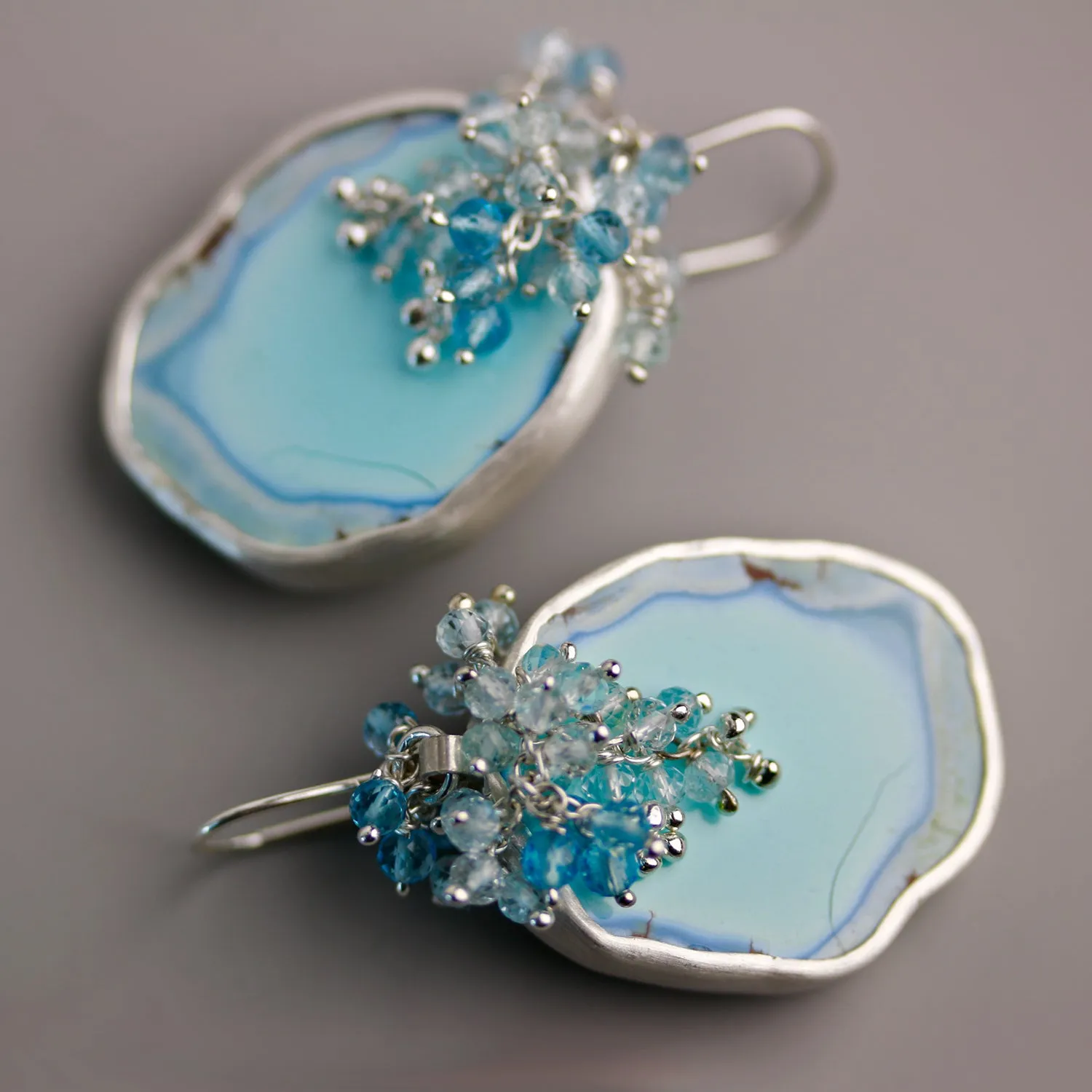 SOLD Lavender Turquoise Draped with Blue Topaz