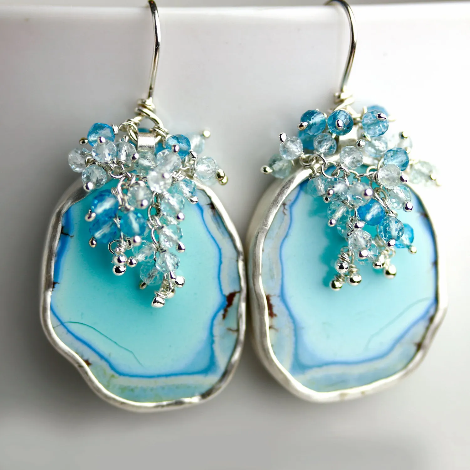 SOLD Lavender Turquoise Draped with Blue Topaz