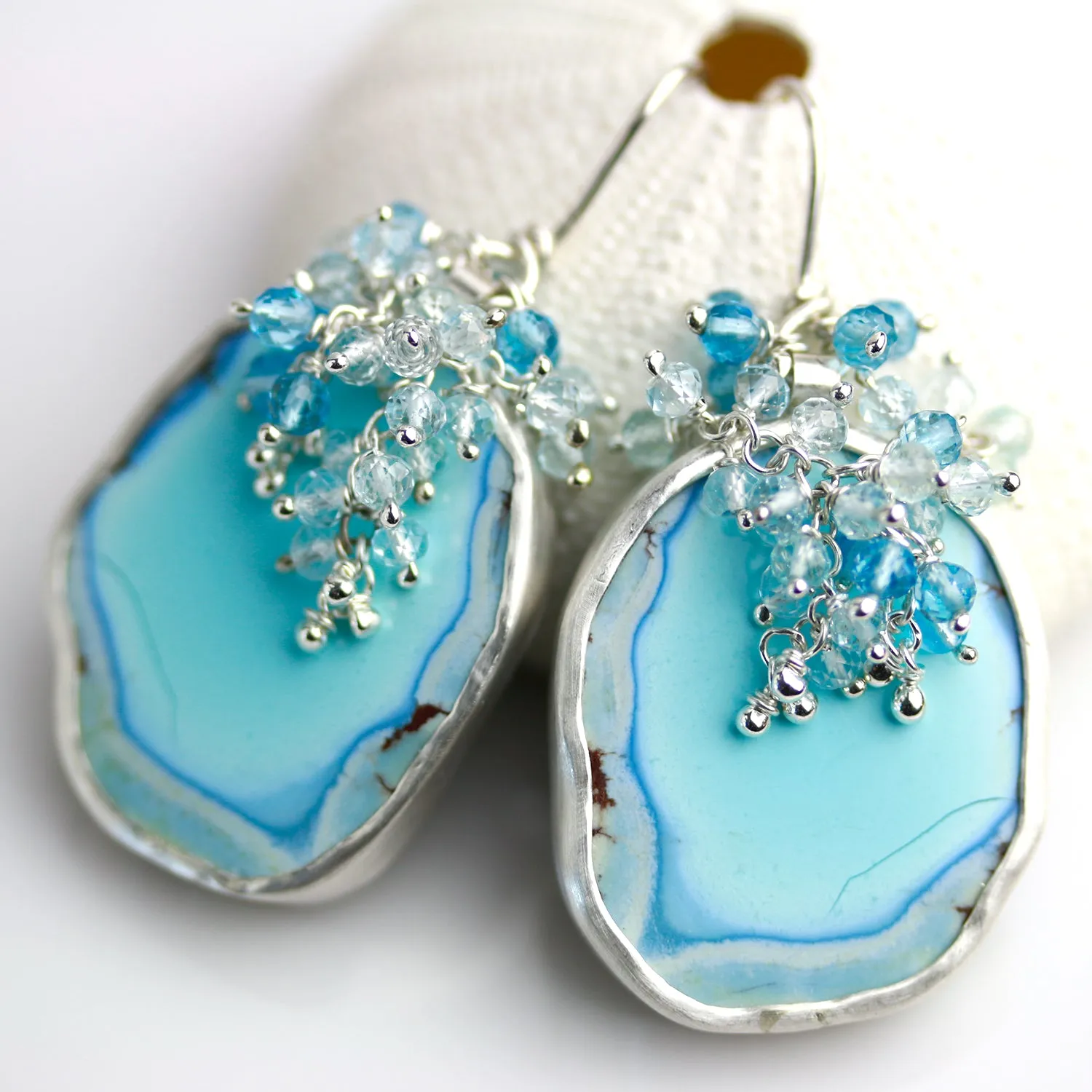 SOLD Lavender Turquoise Draped with Blue Topaz