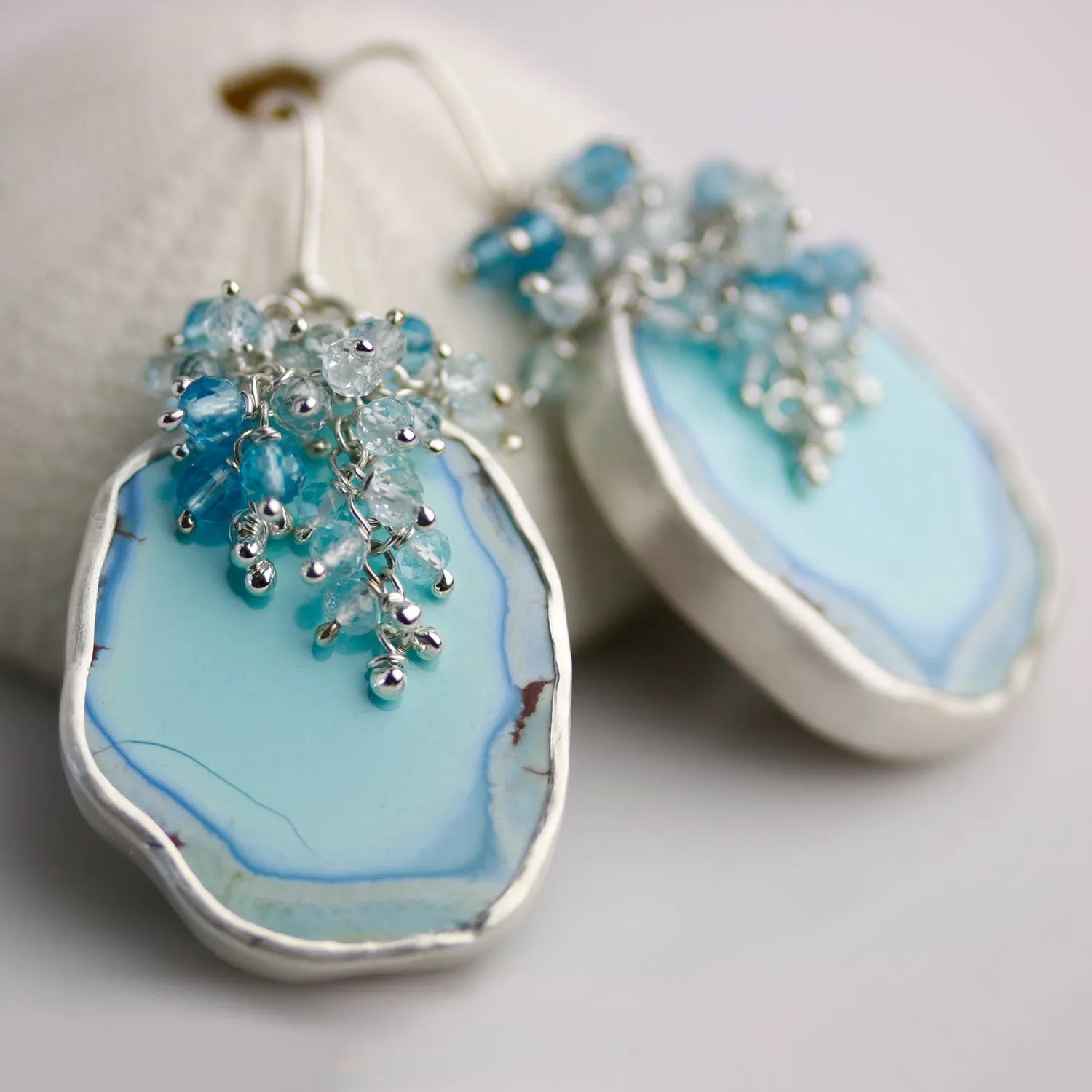 SOLD Lavender Turquoise Draped with Blue Topaz