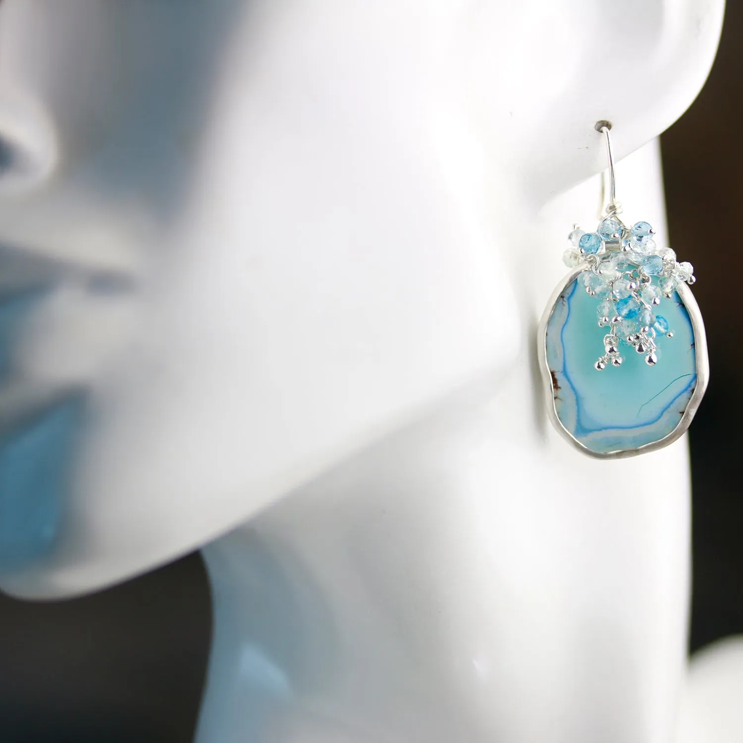 SOLD Lavender Turquoise Draped with Blue Topaz