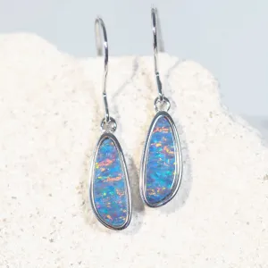 'Soleil' Silver Doublet Opal Earrings