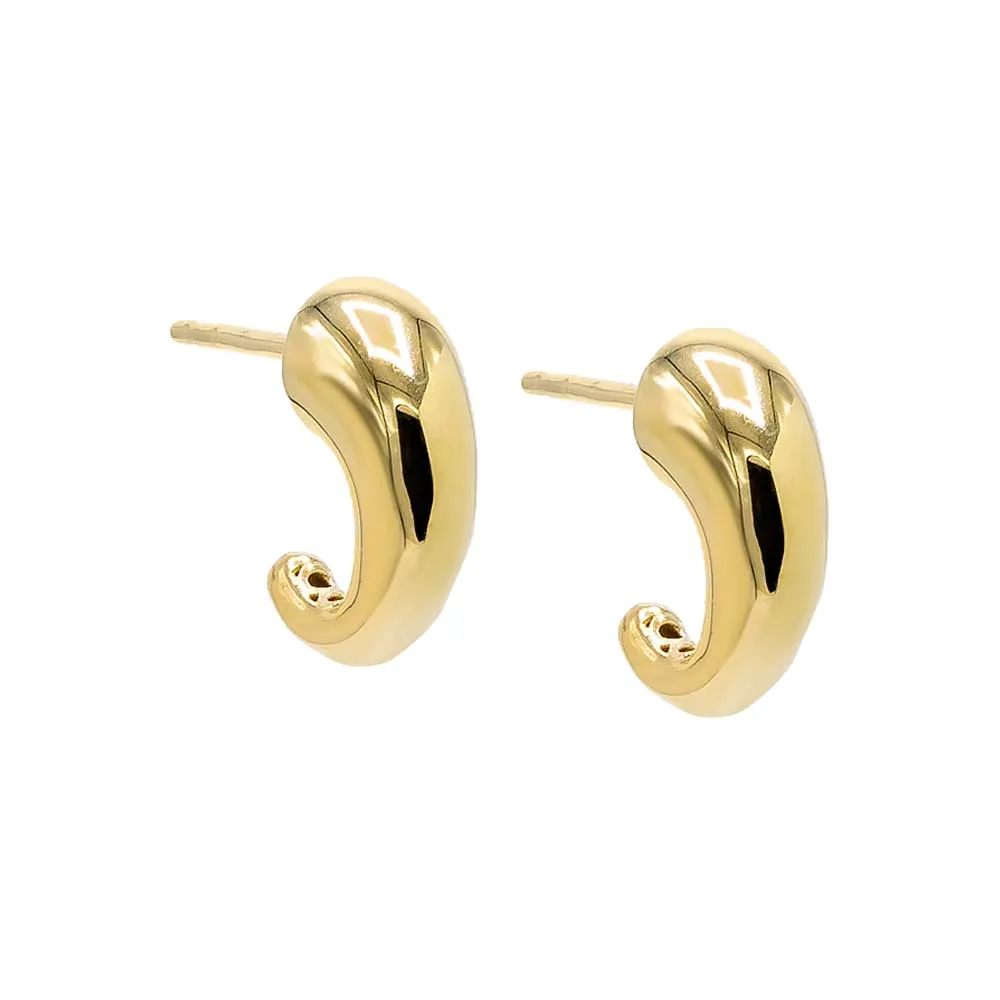 Solid Claw Stud Earring 14K