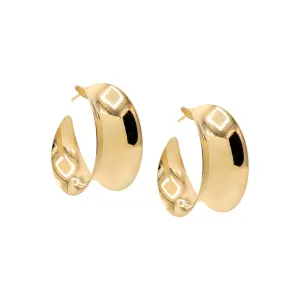 Solid Curved-In Open Hoop Earring