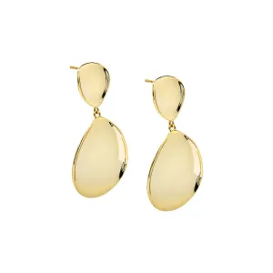 Solid Fluid Gold Drop Stud Earring