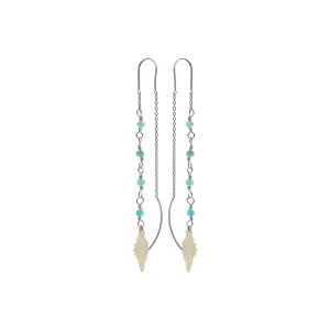 Sophia boho sea leaf pull-through earrings