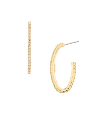 Sorrelli Shay Rhinestone Hoop Earrings - Crystal