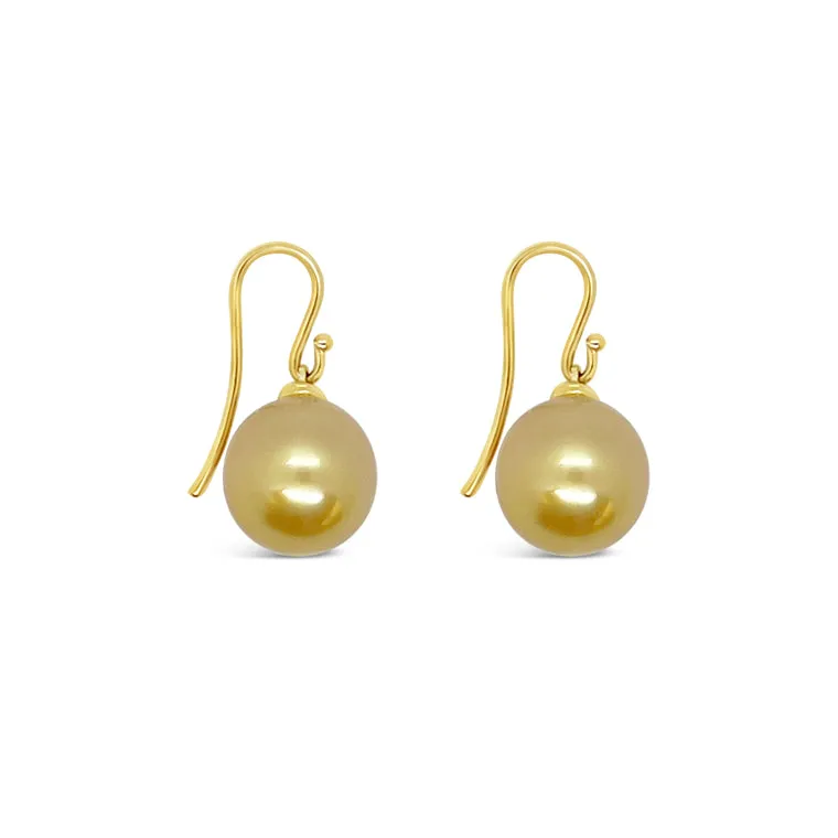 South Sea Gold Pearl Drop Earrings I.1921