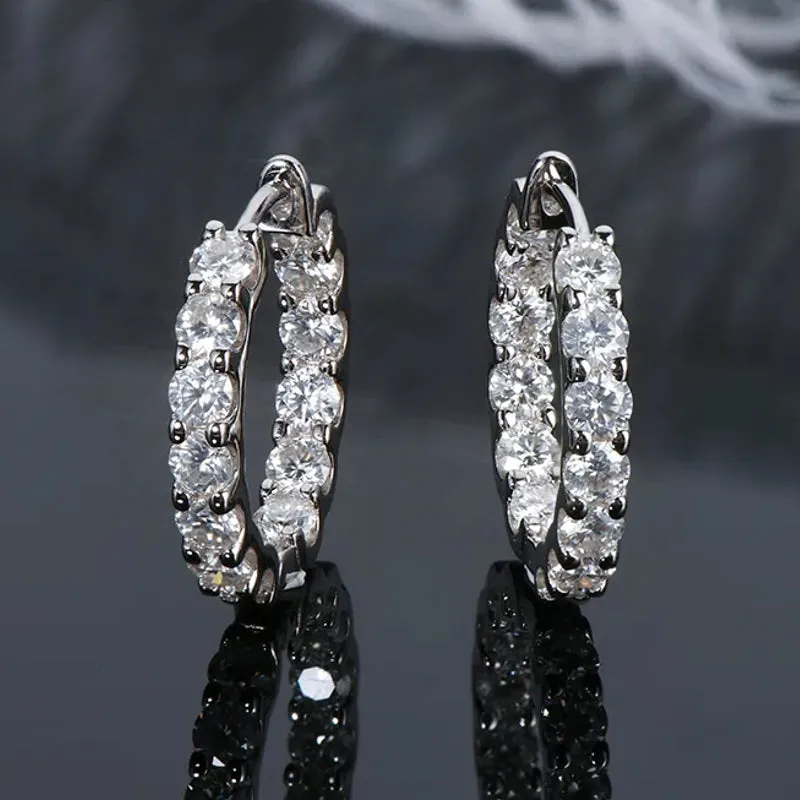 Sparkling Jewelry Hoops Stud Earrings