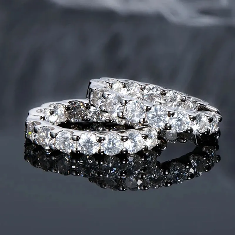 Sparkling Jewelry Hoops Stud Earrings