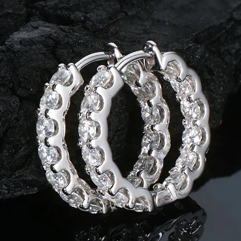 Sparkling Jewelry Hoops Stud Earrings
