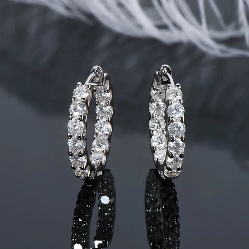 Sparkling Jewelry Hoops Stud Earrings