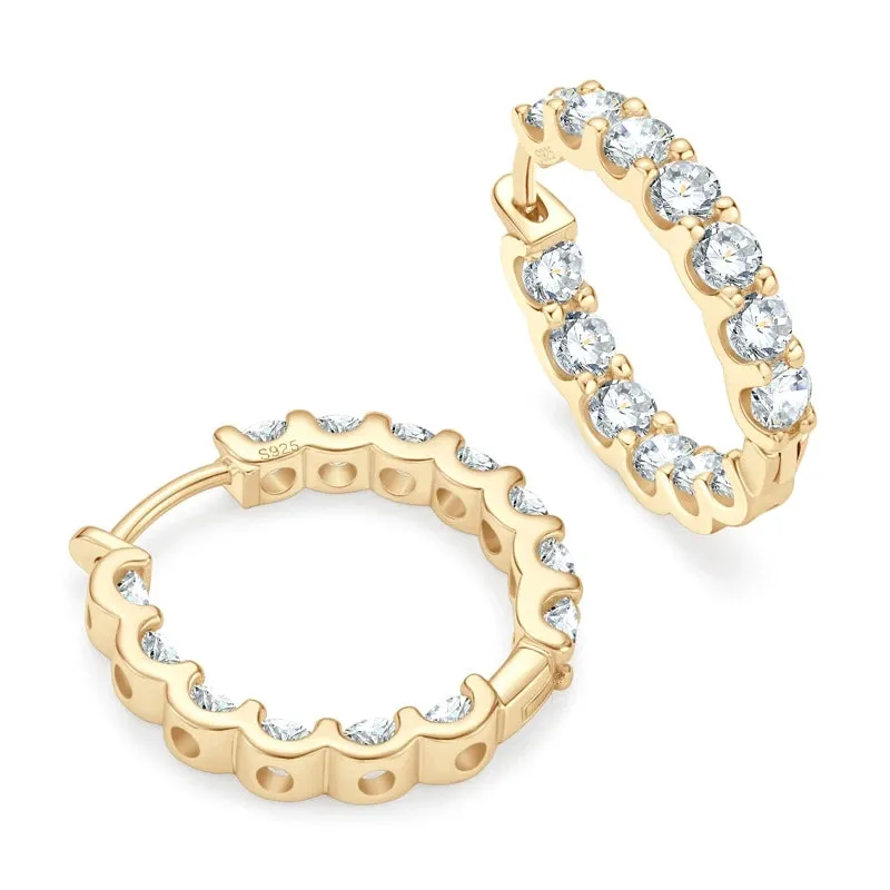 Sparkling Jewelry Hoops Stud Earrings