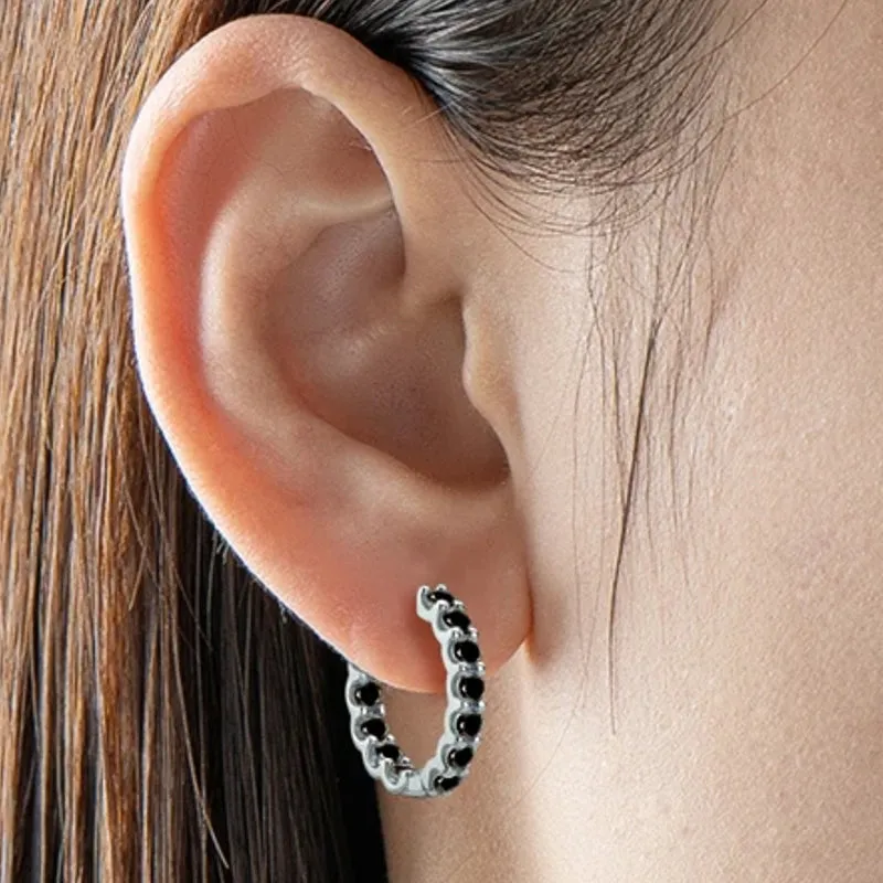 Sparkling Jewelry Hoops Stud Earrings