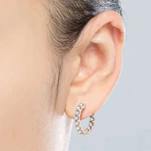Sparkling Jewelry Hoops Stud Earrings