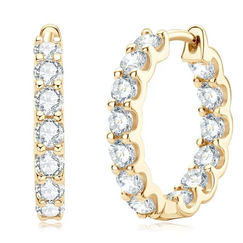 Sparkling Jewelry Hoops Stud Earrings