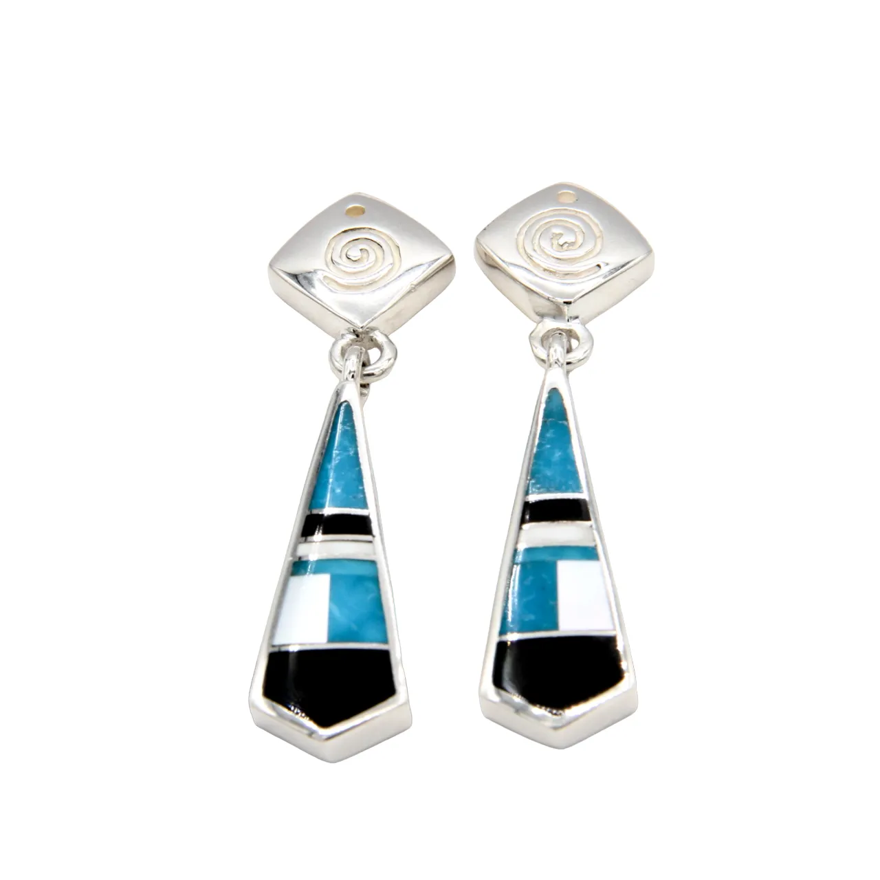 Square Inlay Triangle Earrings