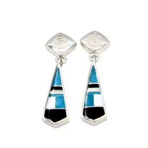 Square Inlay Triangle Earrings