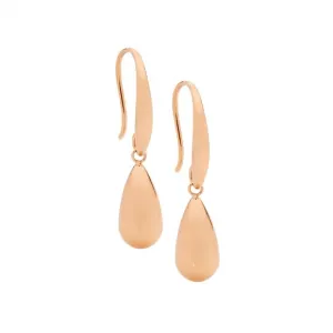 Stainless Steel Rose Gold IP Plated Drop Tear on Shepards Hook SE249R