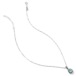 Starburst Blue Topaz Marcasite Sterling Silver Necklace